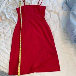 Red sexy slip dress slit Christmas holiday vacation travel party event birthday